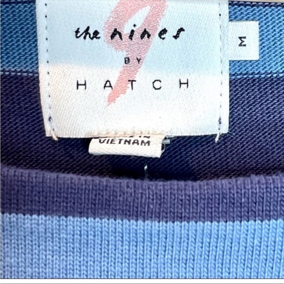 THE NINES BY HATCH Long Sleeve Cotton Boatneck Maternity Blouse Striped, NWT - Picture 7 of 8